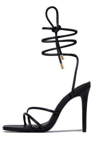 Crisscross Strap Square Toe Stiletto Sandals