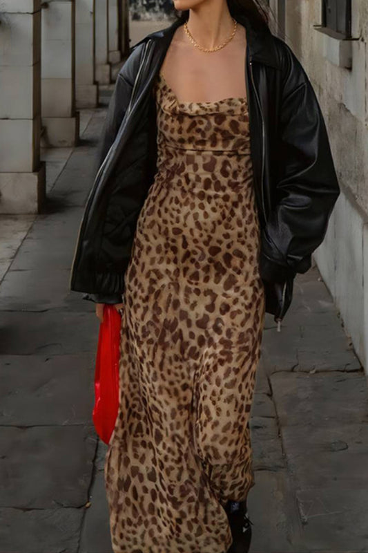 Leopard print Cami maxi dress