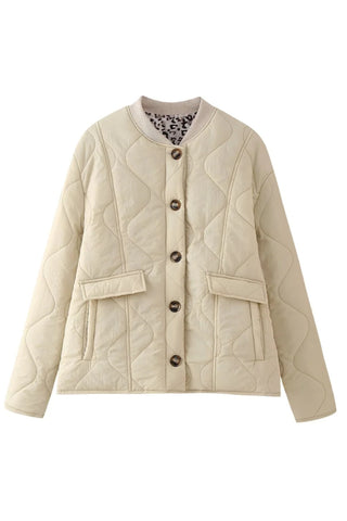 Quilted button-down jacket