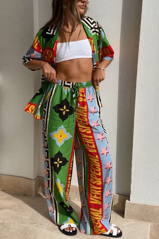 Loose Pattern Printed Two Piece Sets