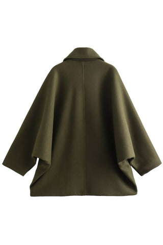 lapel cape sleeves Loose-fitting coat