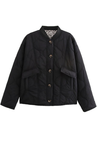 Quilted button-down jacket