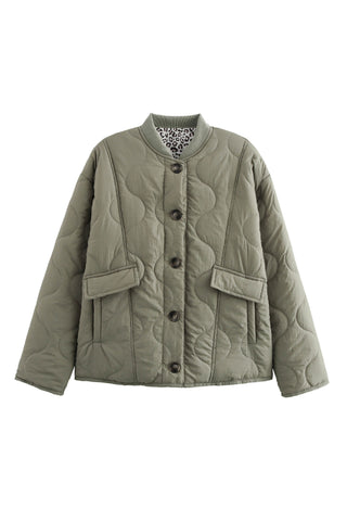 Quilted button-down jacket