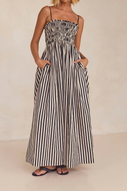 Striped print Cami maxi dress