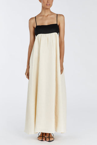 Open Back Contrast Pocket maxi Dress