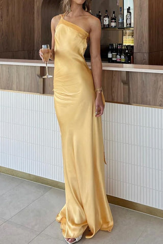 Asymmetrical One Shoulder maxi Dress