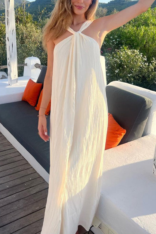 Backless cross strap maxi dress