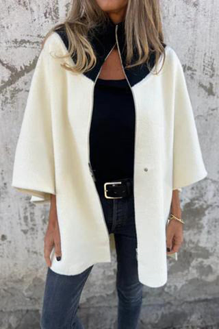 Loose zipper stand up collar jacket