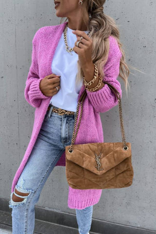 Long sleeved knitted cardigan