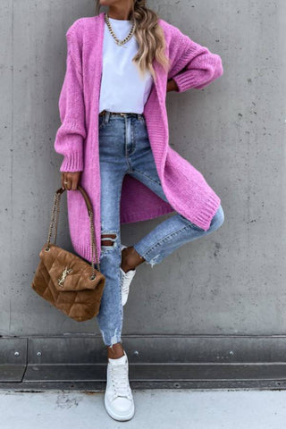 Long sleeved knitted cardigan