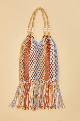 Fringe Net Rope Woven Shoulder Bag