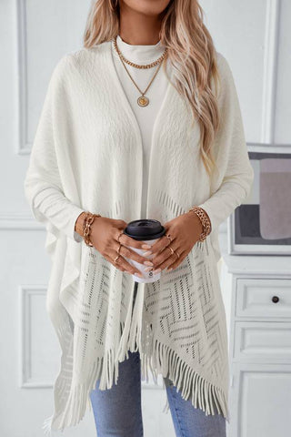 Open Front Hollow Out Sweater Knitted Wrap