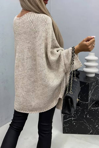 Women's cape raincoat style fashionable knitted shawl sweater