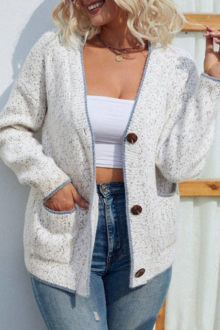 Contrast Snowflakes Knitted Cardigan