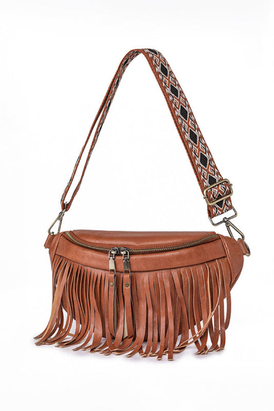 Vintage Totem Shoulder Strap Tassel Hobo Bag