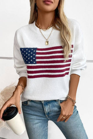 American Flag knitted sweater