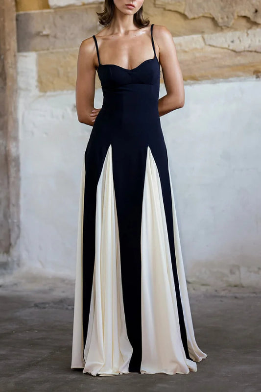 Elegance Panelled Tulle A-line Slip Maxi Dress