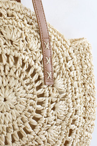 Round Straw Tote Bag