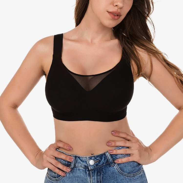 Mesh Front Wireless Bra