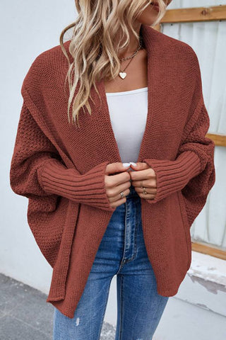 Loose Knitted Bat Sleeve Cardigan