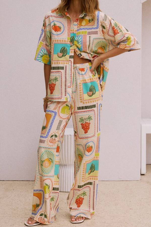 Loose Pattern Printed Two Piece Sets