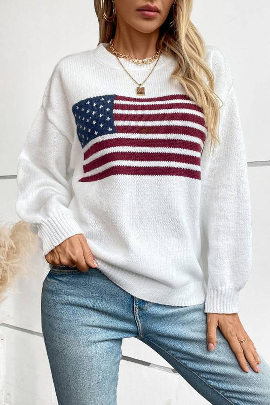 American Flag knitted sweater