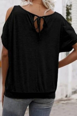 V-neck stylish off shoulder sleeves women's top