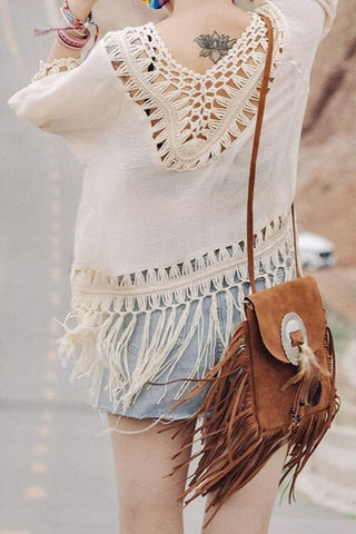 Western Crossbody Bag with Fringe