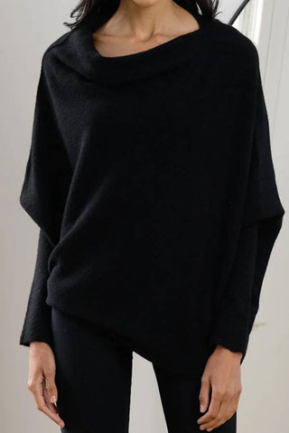 Comfortable temperament knitted pleated pullover