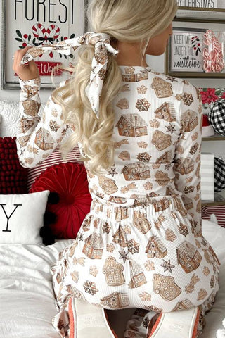 Christmas Women Printed Pajama Two-piece Set