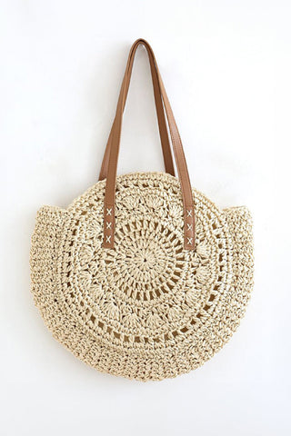 Round Straw Tote Bag