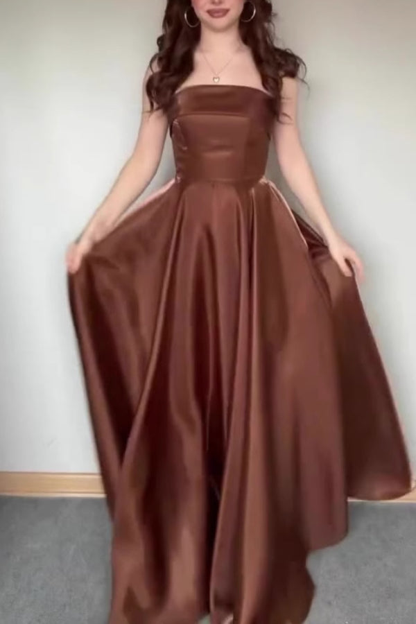 Temperamental lady style tie waist elegant evening maxi dress